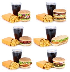 Hamburger Sammlung Collage Cheeseburger Menu Menü Menue mit Pom