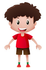 Little boy in red shirt