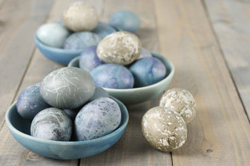 Blue and gray Easter eggs