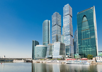 Plakat view on new Moscow City buildings