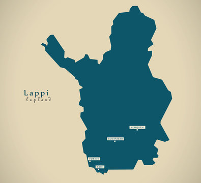 Modern Map - Lapland Finland FI illustration