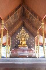 Main Buddha on Wat Sirindhorn Wararam Phu Prao temple.