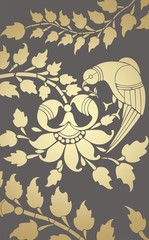 parrot, feathers ,wedding card design, royal India