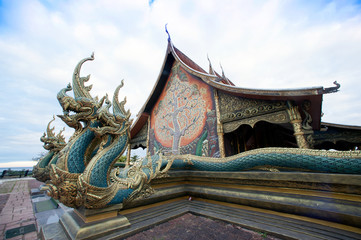 Fototapeta na wymiar Wat Sirindhorn Wararam Phu Prao temple in Thailand.