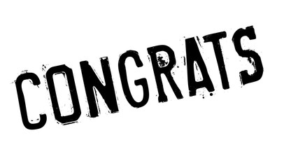 Congrats rubber stamp. Grunge design with dust scratches. Effects can be easily removed for a clean, crisp look. Color is easily changed.