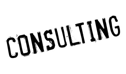 Consulting rubber stamp. Grunge design with dust scratches. Effects can be easily removed for a clean, crisp look. Color is easily changed.