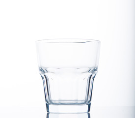 empty glass on a white background