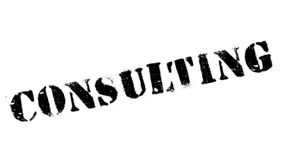 Consulting rubber stamp. Grunge design with dust scratches. Effects can be easily removed for a clean, crisp look. Color is easily changed.