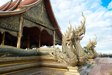 Fototapeta na wymiar Wat Sirindhorn Wararam Phu Prao temple in Thailand.