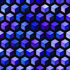 Fototapeta premium Gradient Cubes Tiling. Seamless Multicolor Pattern