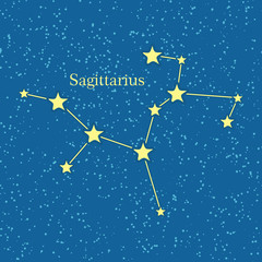 Obraz na płótnie Canvas Night Sky with Sagittarius Constellation Vector