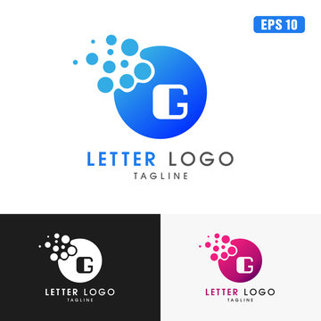 Letter H Circle Pixel Dot Logo / Icon Vector Design (Business Logo Idea)