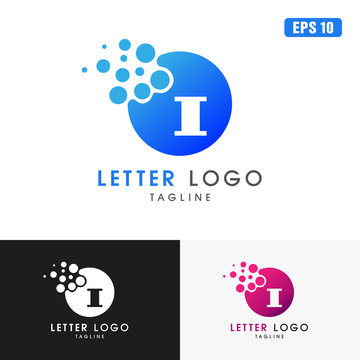 Letter I Circle Pixel Dot Logo / Icon Vector Design (Business Logo Idea)