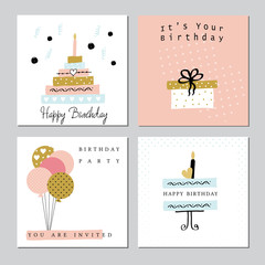 Naklejka premium Happy Birthday cards