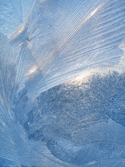Beautiful ice pattern and sunlight