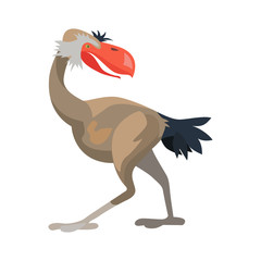 Prehistoric animal. Vector cartoon ancient mammal ice age extinct bird © ssstocker