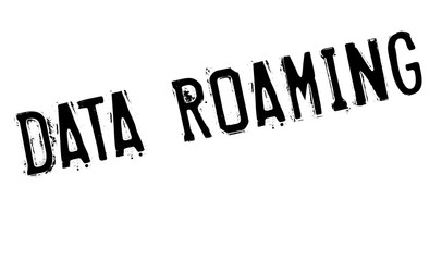 Data Roaming rubber stamp. Grunge design with dust scratches. Effects can be easily removed for a clean, crisp look. Color is easily changed.