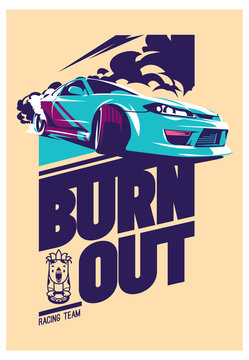 Burnout car, Japanese drift sport, Street racing
