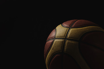 Basketball ball on a black background