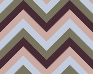 Striped, zigzagging seamless pattern. Zigzag line texture. Stripy geometric background. Brown, gray, beige olive colored. Vector