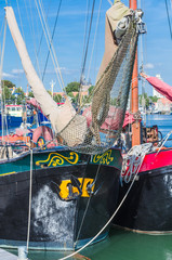 Bug von einem antiken Stahl Segelschiff