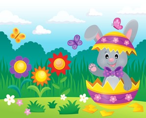 Obraz na płótnie Canvas Easter bunny in eggshell theme image 3