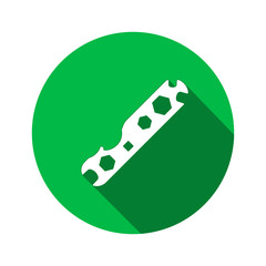 Tool icon. Spanner, nut wrench instrument. Industrial, fixing, support hardware service symbol. White sign on round green flat button. Vector  