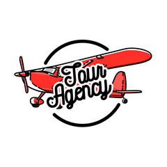 Color vintage tour agency emblem