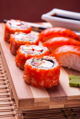 Various sushi and sashimi