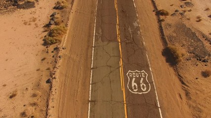 The historic route 66 road still survives in the southwest