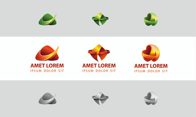 Abstract logo template set. 