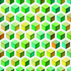 Gradient Cubes Tiling. Seamless Multicolor Pattern