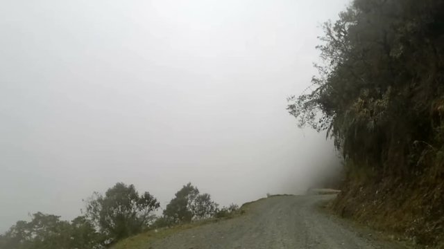 El Camino de la Muerte - The Death Road in Yungas Region, Northeast of La Paz, Bolivia,