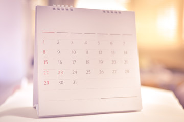 Blurred calendar page