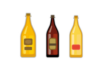 Beer bottle vector set.