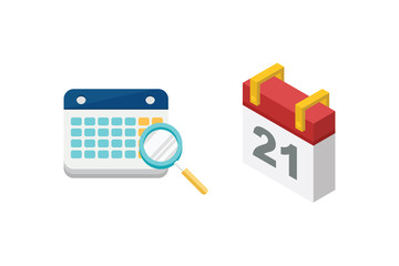 Vector calendar icon set.