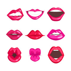 Woman lips vector illustration.