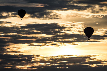 hot-air ballon in the sky