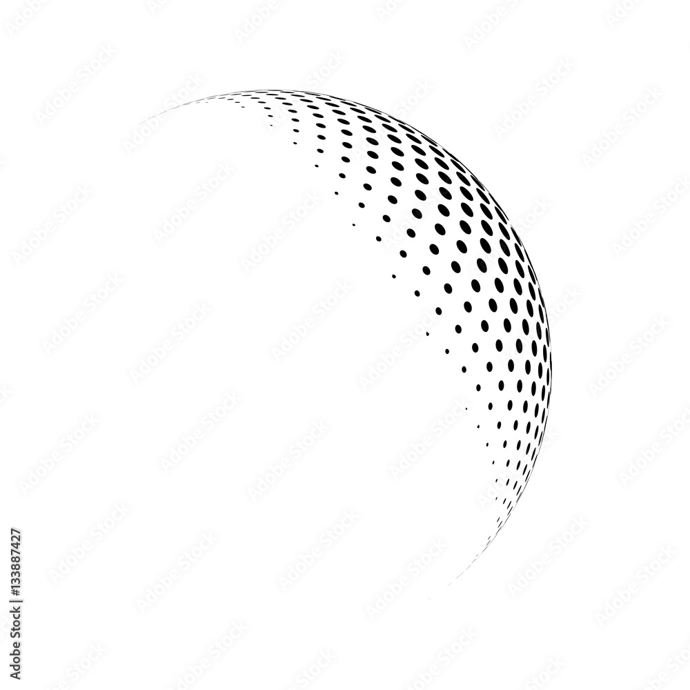 Wall mural halftone globe logo vector symbol icon design.