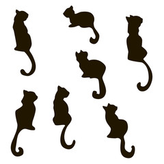 Cats collection - vector silhouette