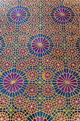 Details of Shah Cheragh Mosque and mausoleum, Ahmadi square in Shiraz city in Iran