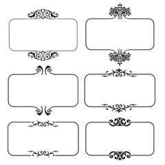 Set of calligraphic frames vector illustration