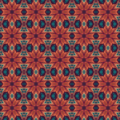 Ornate floral seamless texture, endless pattern with vintage mandala elements.