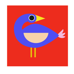 Cute vector birds set. Cartoon collection with bird