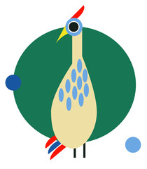 Cute vector birds set. Cartoon collection with bird