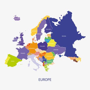 EUROPE MAP illustration vector