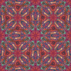 Ornate floral seamless texture, endless pattern with vintage mandala elements.