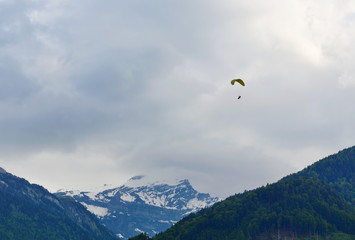 para motor over sky on Interlaken Switzerland 