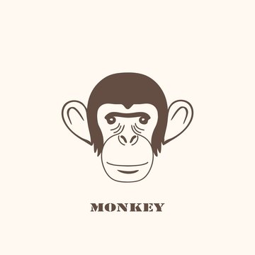 Monkey head illustration vector