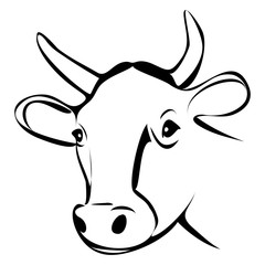 COW HEAD OUTLINE VECTOR